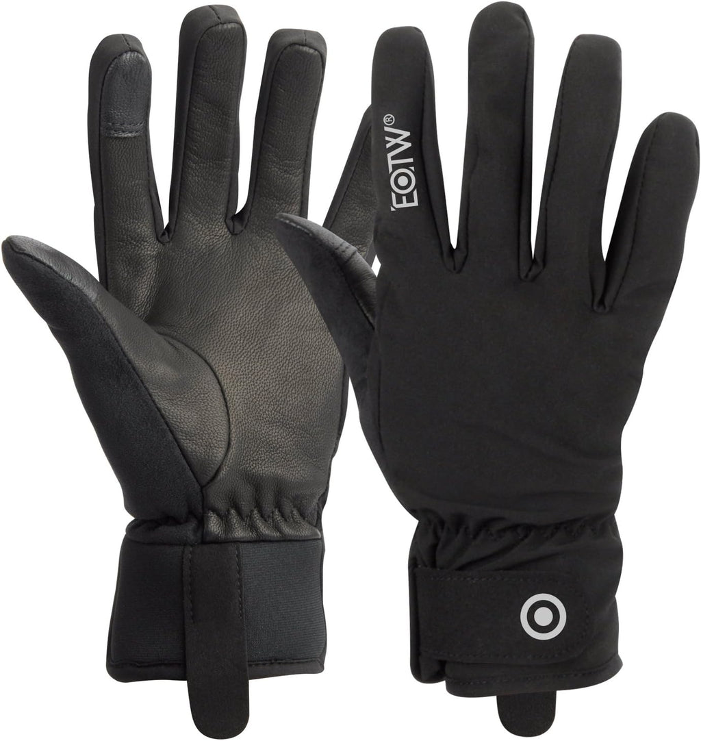 Winter Gloves Black L Windproof Cycling Running Gloves Men Women EOTW