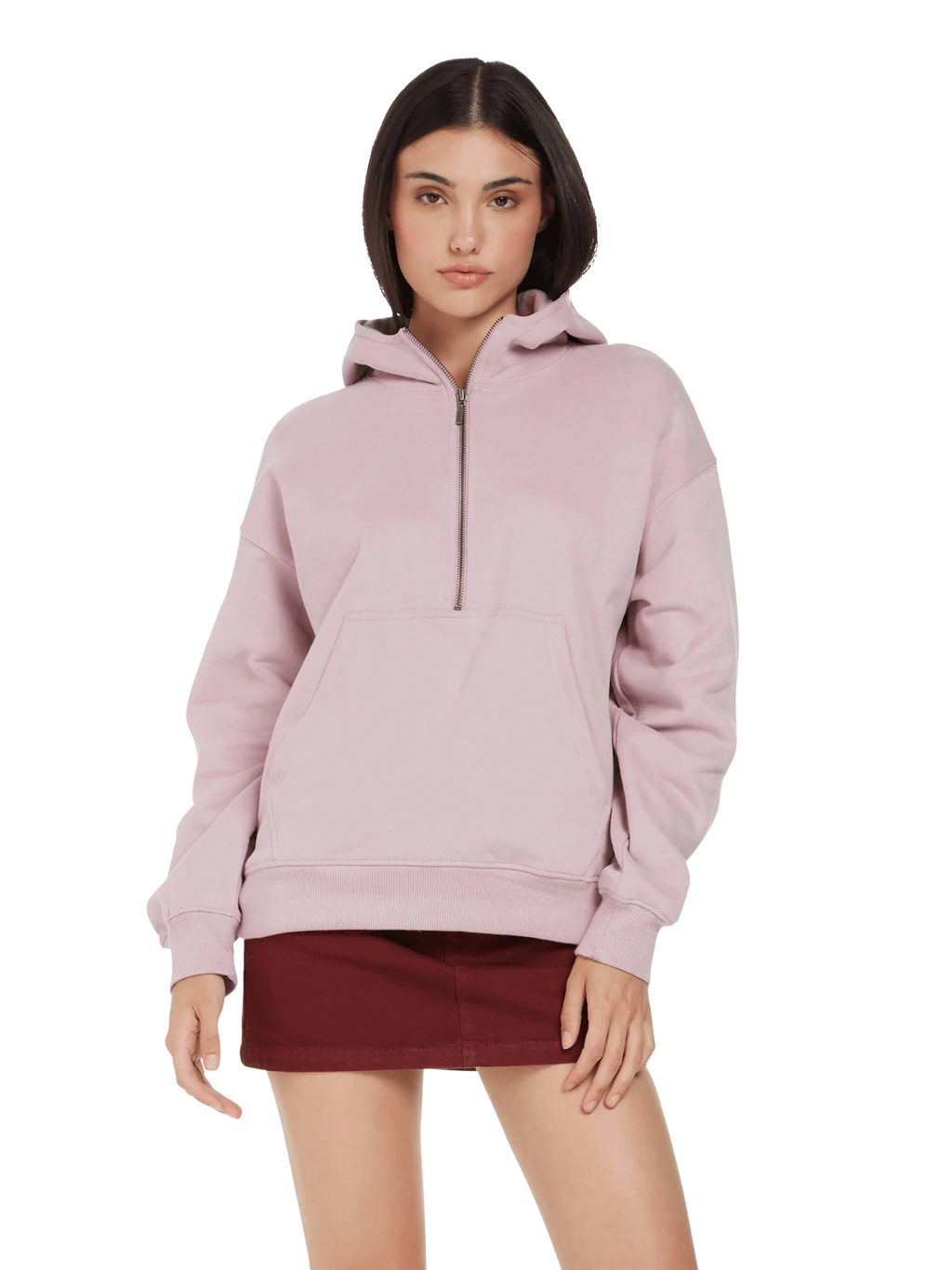 Organic Half Zip Hoodie: Womens