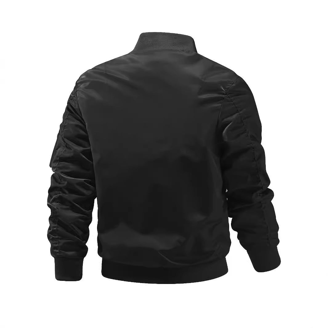 Men's Zip Bomber Jacket - Spring Autumn Baseball and Pilot Style Coat