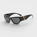 Logo Acetate Sunglasses Black Gold