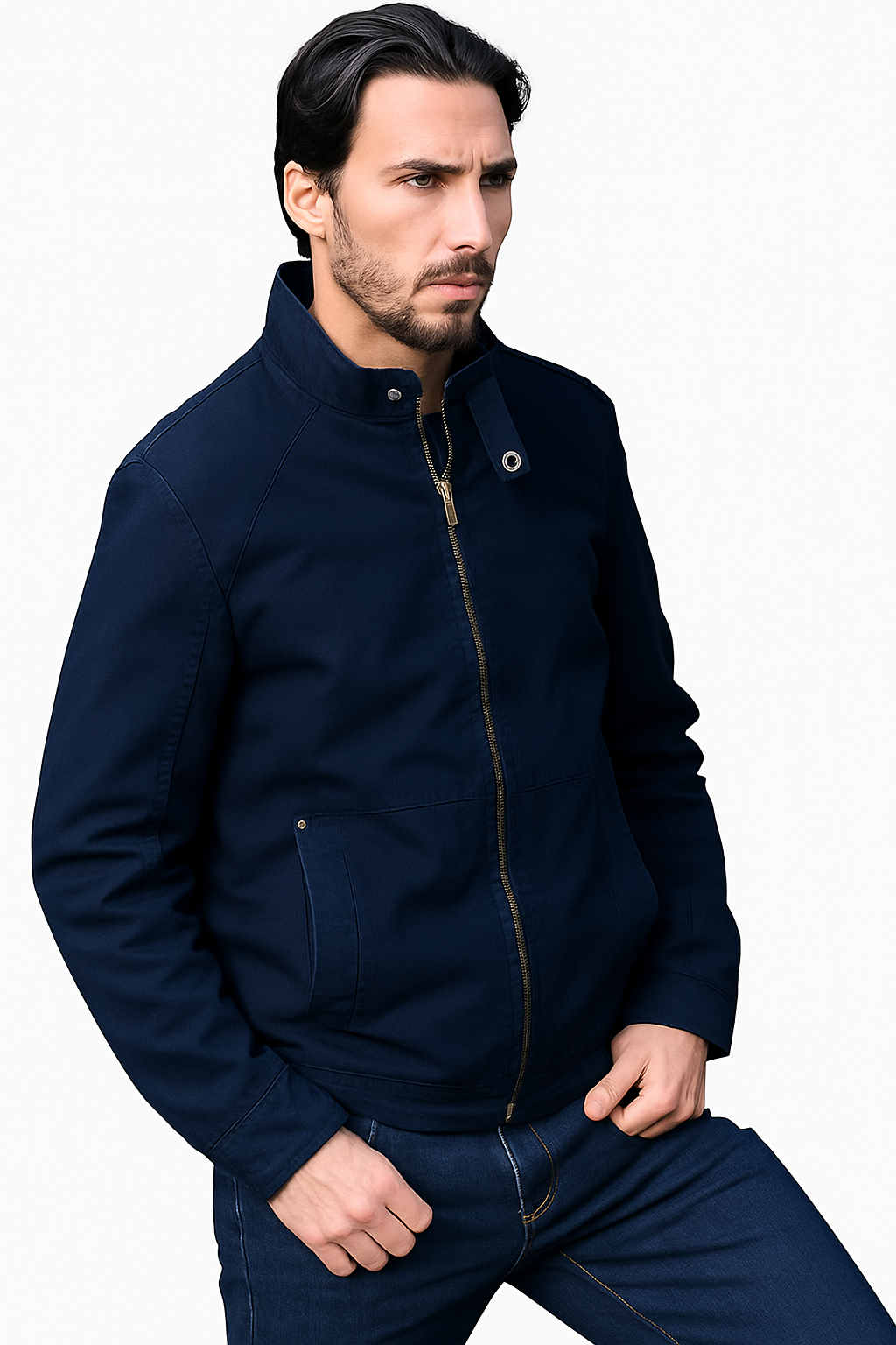 Mens Field Jacket Military Lightweight Cotton Utility Navy Blue Size S WenVen