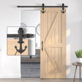 Sliding Barn Door Hardware Kit 9FT Heavy Duty Steel Track Anchor SANKEYTEW