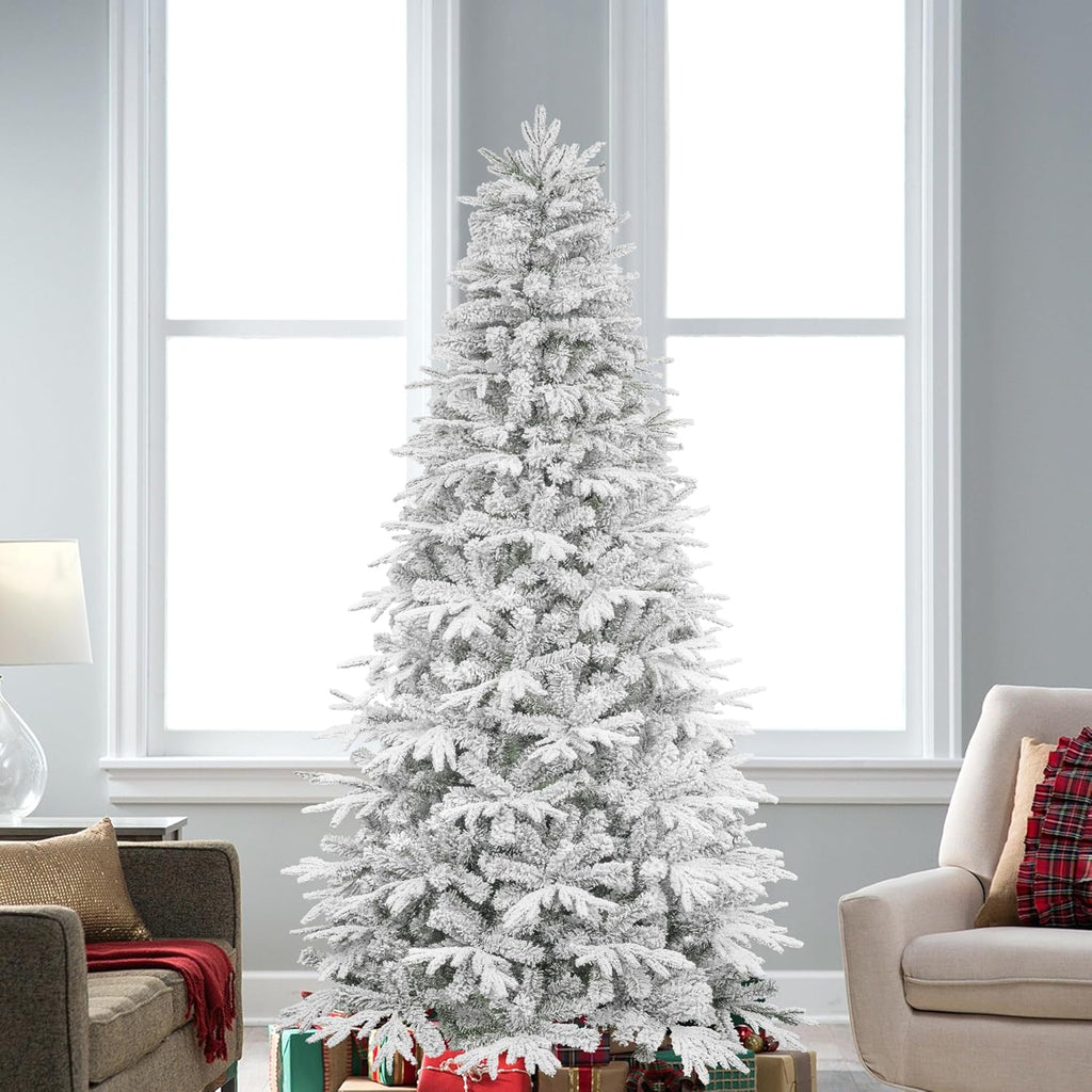 Artificial Christmas Tree 6.5ft Snow Flocked Realistic Pine Unlit KI Store