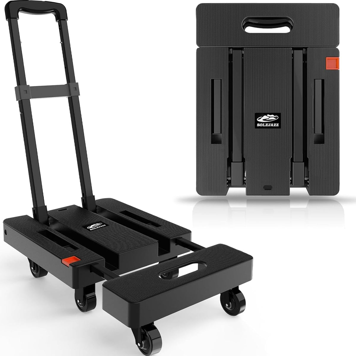 Folding Sack Truck Hand Trolley 230kg 6 Wheel Dolly Luggage Cart Bungee SOLEJAZZ