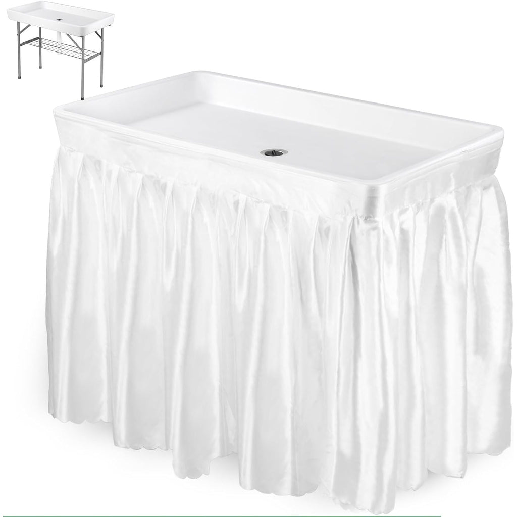 Fishing Bivvy Table Folding 4ft Portable Camping Table Drain Skirt EASTSTORM