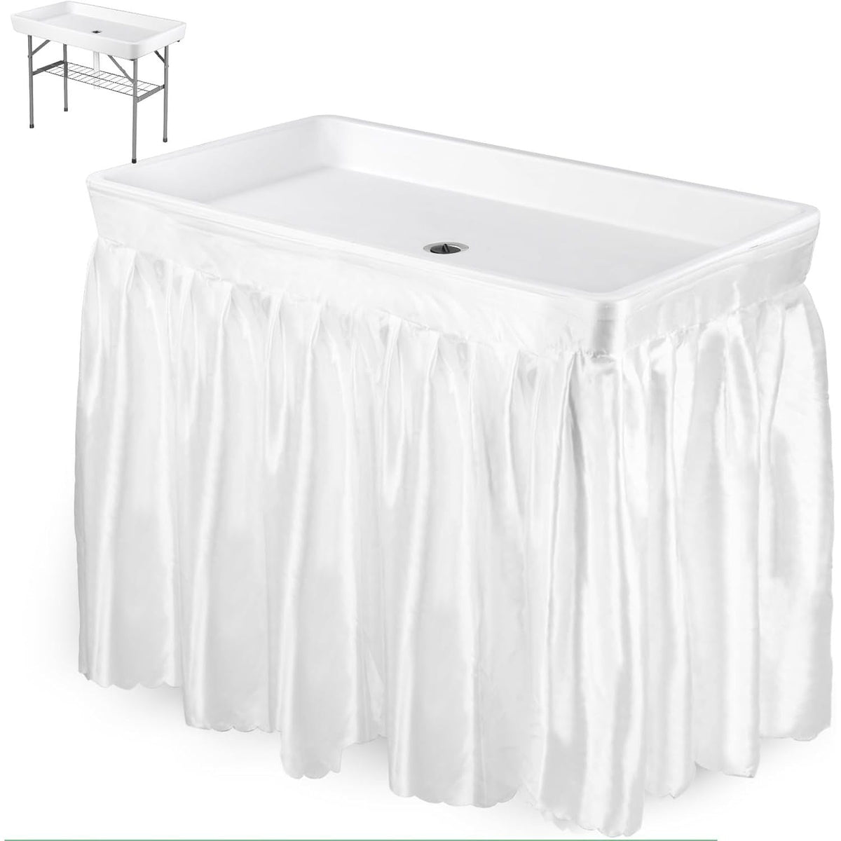 Fishing Bivvy Table Folding 4ft Portable Camping Table Drain Skirt EASTSTORM