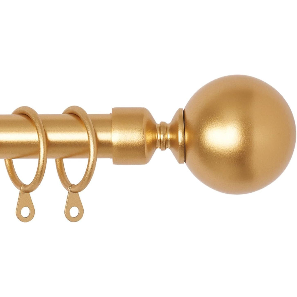 Curtain Pole Extendable 77-210cm Black 25mm Diamond Ball Finials BOOM JOG
