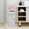 Small Bathroom Cabinet White 3 Tier Freestanding Tissue Box Storage Ejoyous
