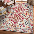 Washable Area Rug Yonker Non Slip Non Shedding Red Brown Beige Green Decore