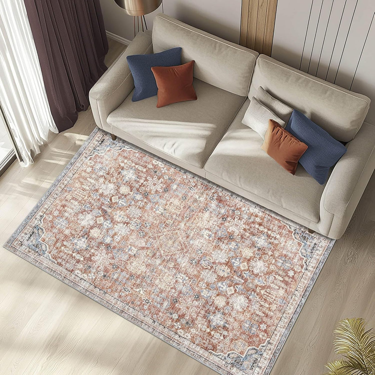 Washable Area Rug 150x210cm Vintage Traditional Multicolour Vernal