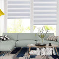 Zebra Roller Blind Day Night Curtain 2 Pack Easy Fix 105x150cm White SMONTER