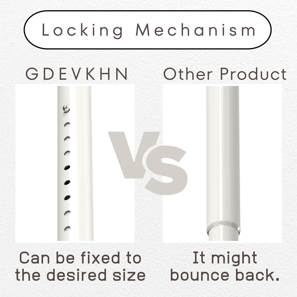 Extendable Shower Curtain Pole 90-140cm Stainless Steel 32mm No Drill Rod