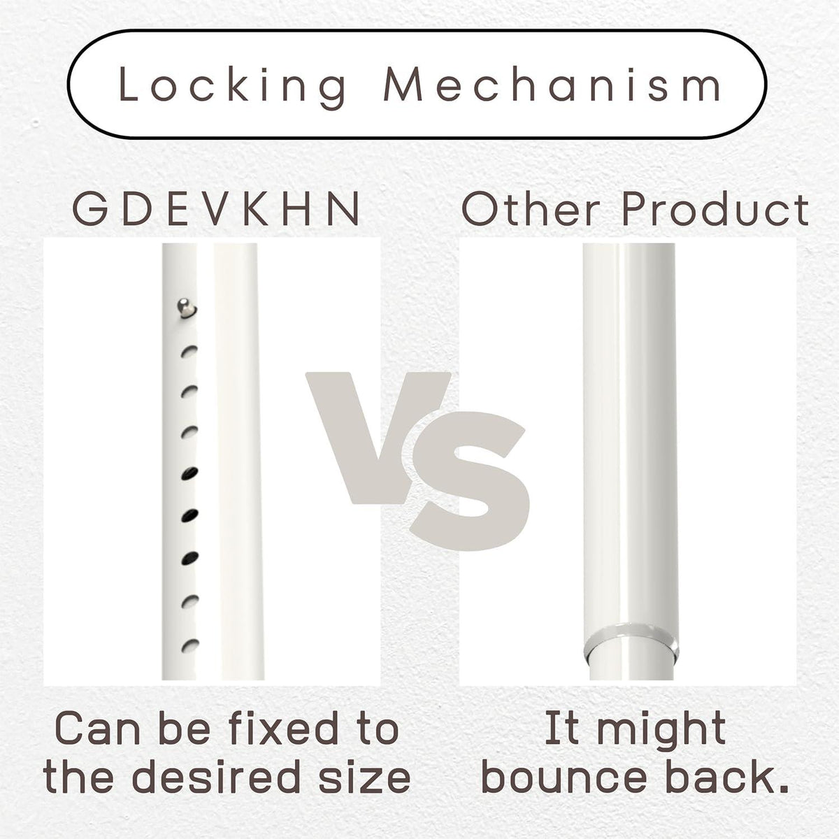 Extendable Shower Curtain Pole 90-140cm Stainless Steel 32mm No Drill Rod