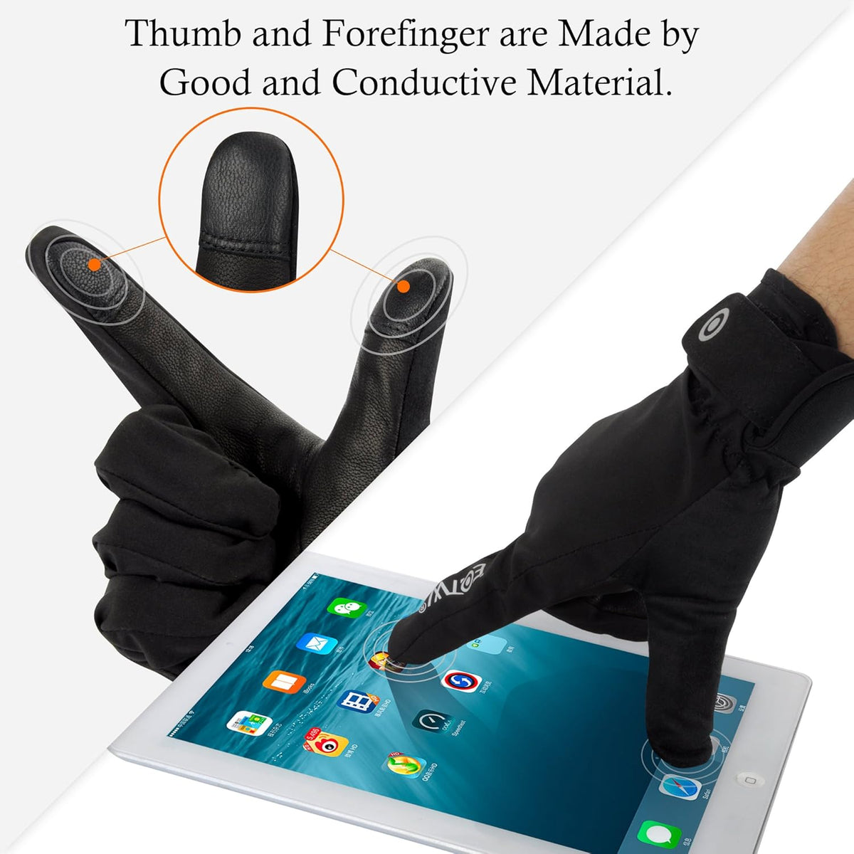 Winter Gloves Black L Windproof Cycling Running Gloves Men Women EOTW