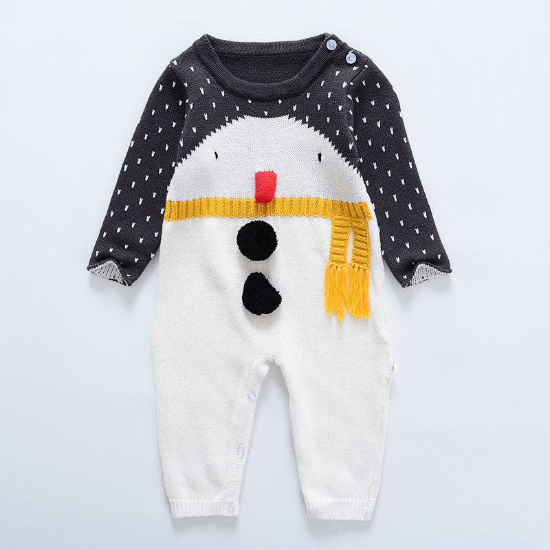 Baby Knitted Sweater Jumpsuit - Autumn and Winter Warm Romper