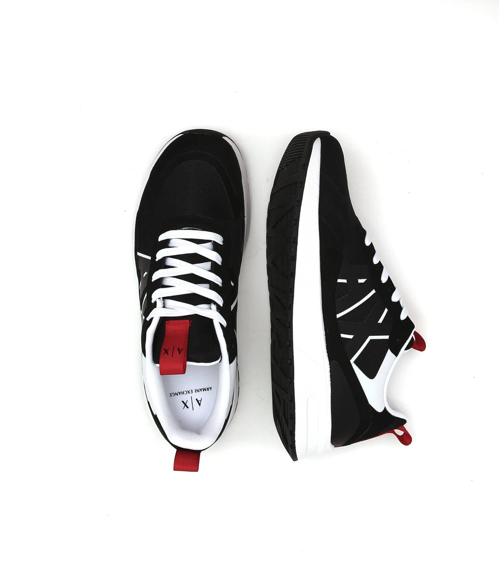 Armani Exchange Mens Black Trainers UK 12 EU 45 XUX114 Sneakers