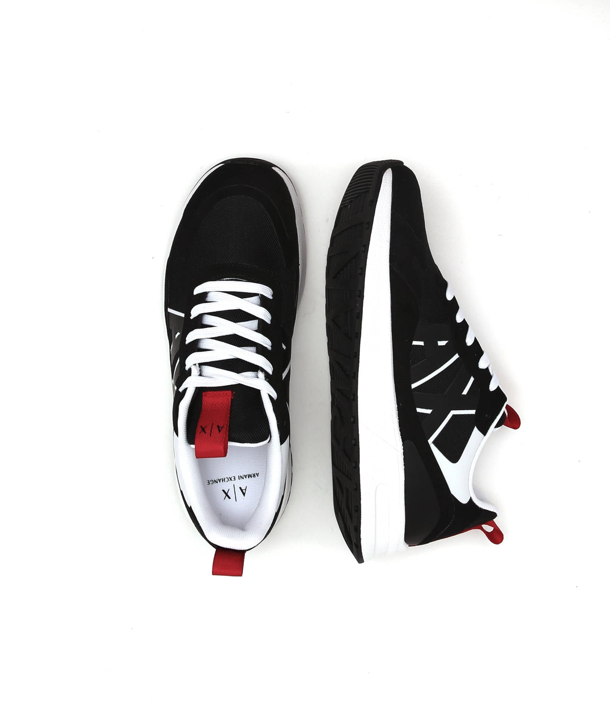 Armani Exchange Mens Black Trainers UK 12 EU 45 XUX114 Sneakers