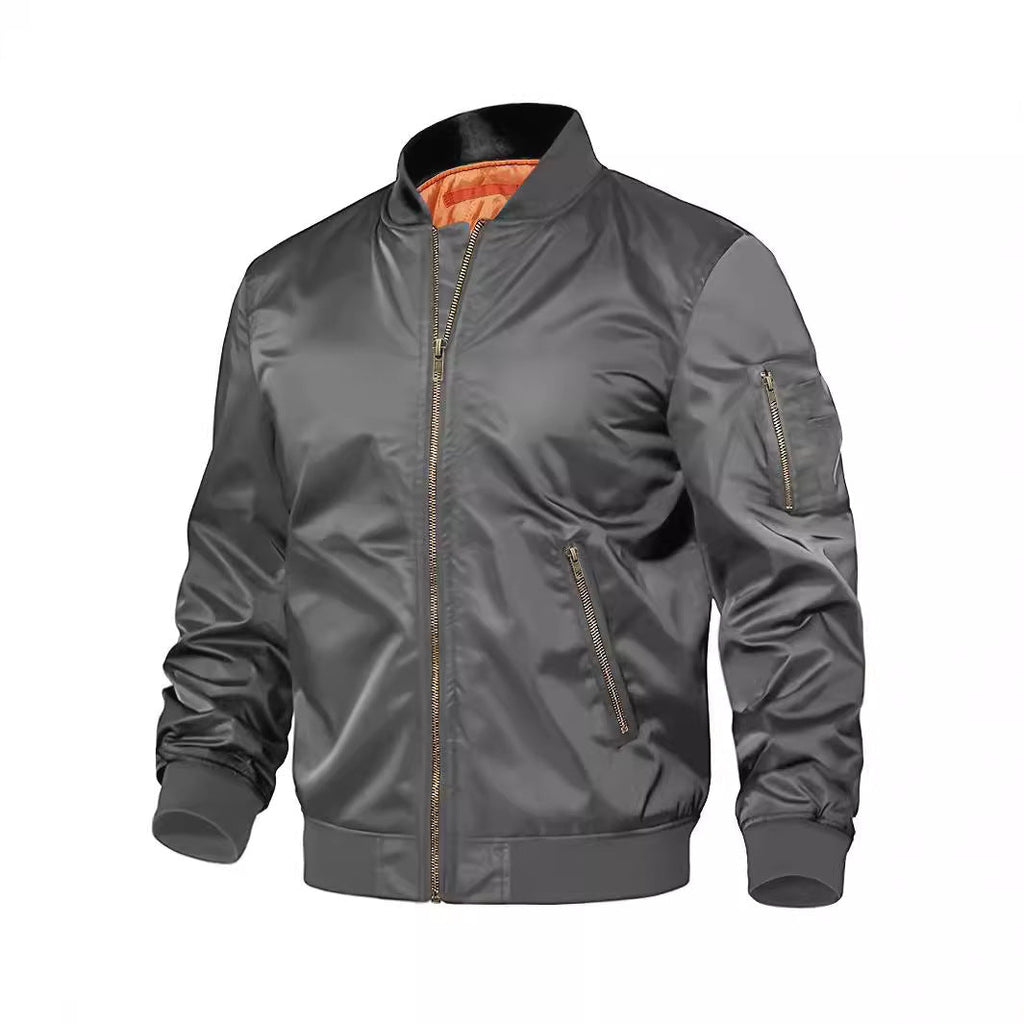 Men's Zip Bomber Jacket - Spring Autumn Baseball and Pilot Style Coat