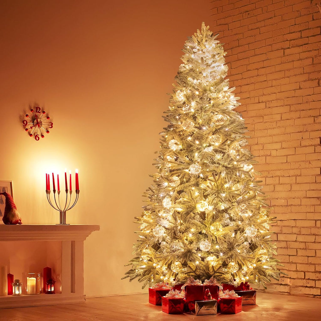 Artificial Christmas Tree 6.5ft Snow Flocked Realistic Pine Unlit KI Store