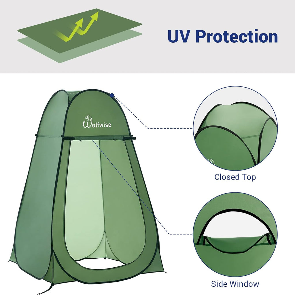 Pop Up Camping Toilet Shower Tent Waterproof Privacy Portable Room WolfWise
