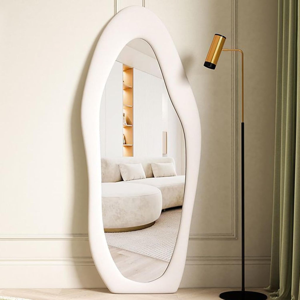 Wavy Full Length Mirror 168x68cm Floor Standing Arched Asymmetrical CEIEVER