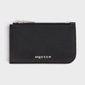 Logo Sling Zip Card Case Leather Black