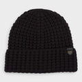 Waffle Knit Beanie Hat Black