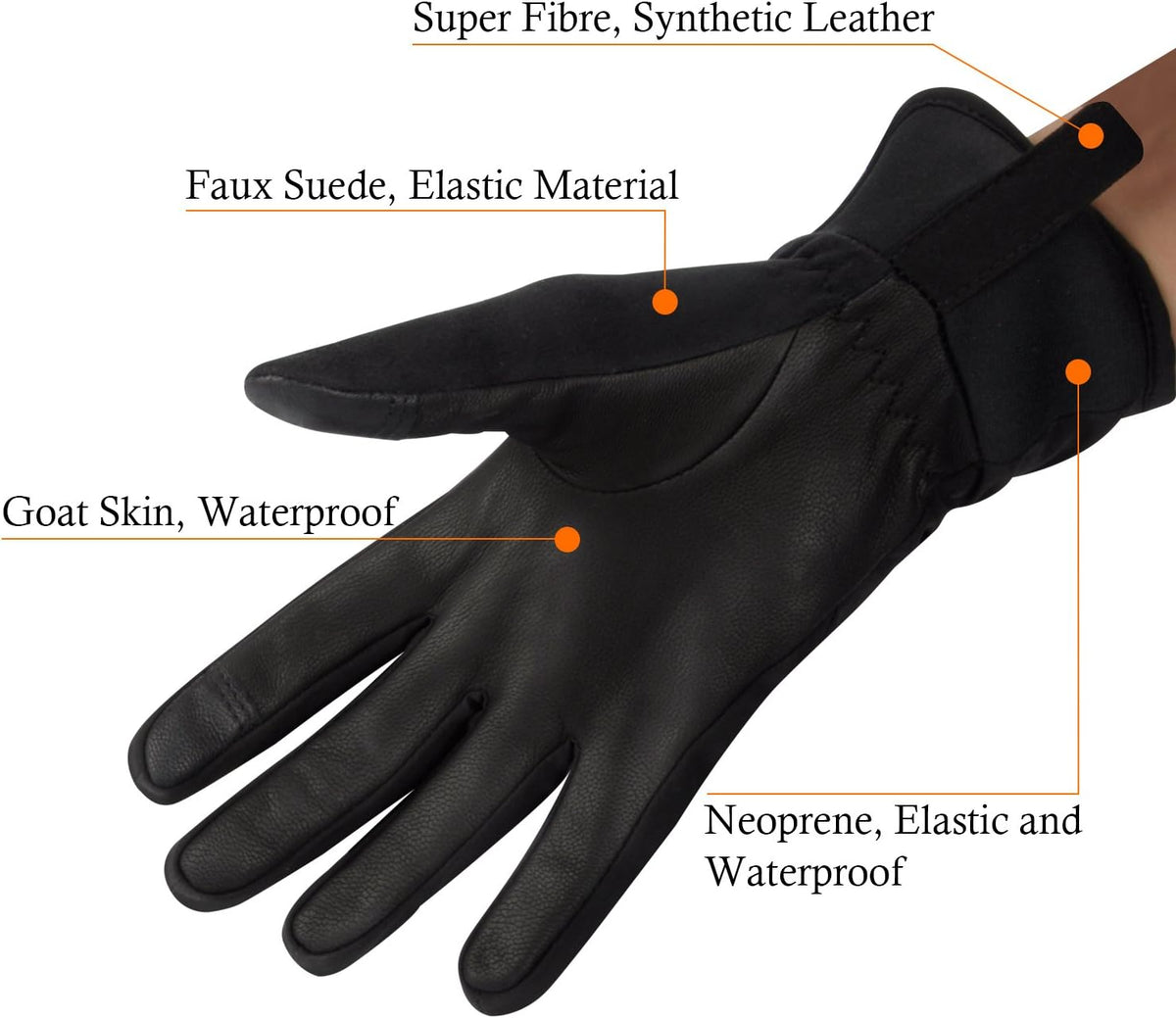Winter Gloves Black L Windproof Cycling Running Gloves Men Women EOTW