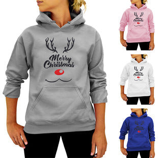 Merry Christmas Merry Christmas Letter Print European and American Crewneck Autumn and Winter Women's Sweat