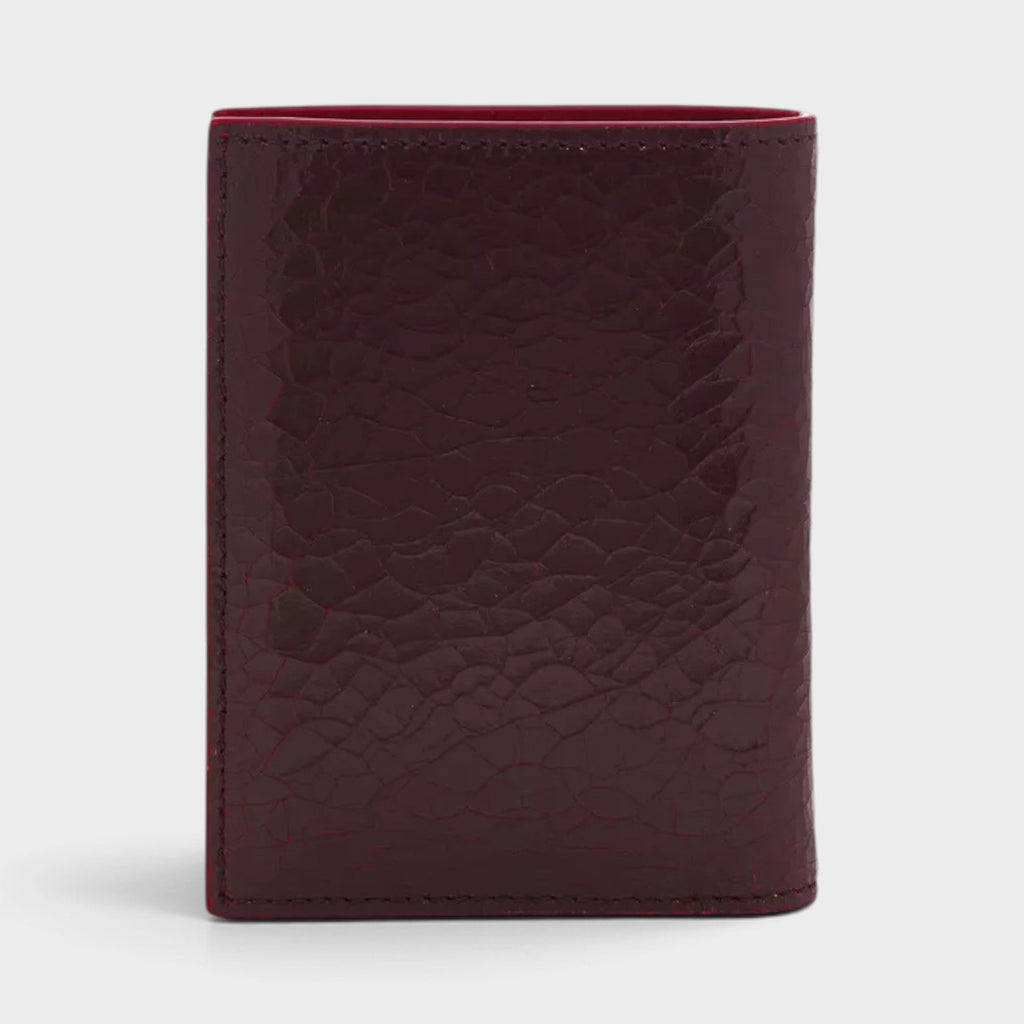 Bi-Fold Calf Leather Cranberry Red
