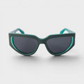 Logo Print Sunglasses Dark Green Black
