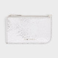 Sling Logo Zip Card Case Crackled Silver