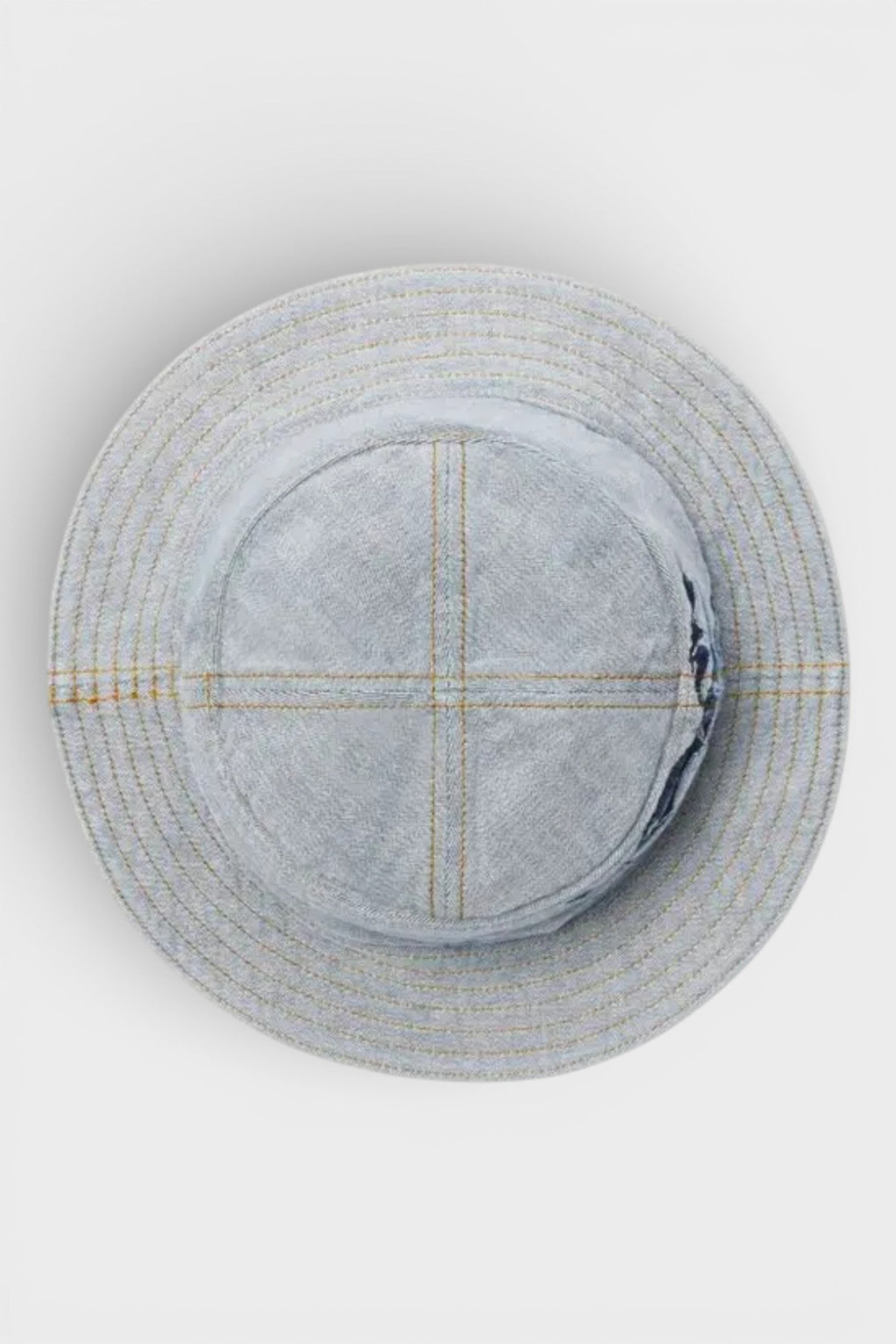Logo Print Denim Bucket Hat Blue
