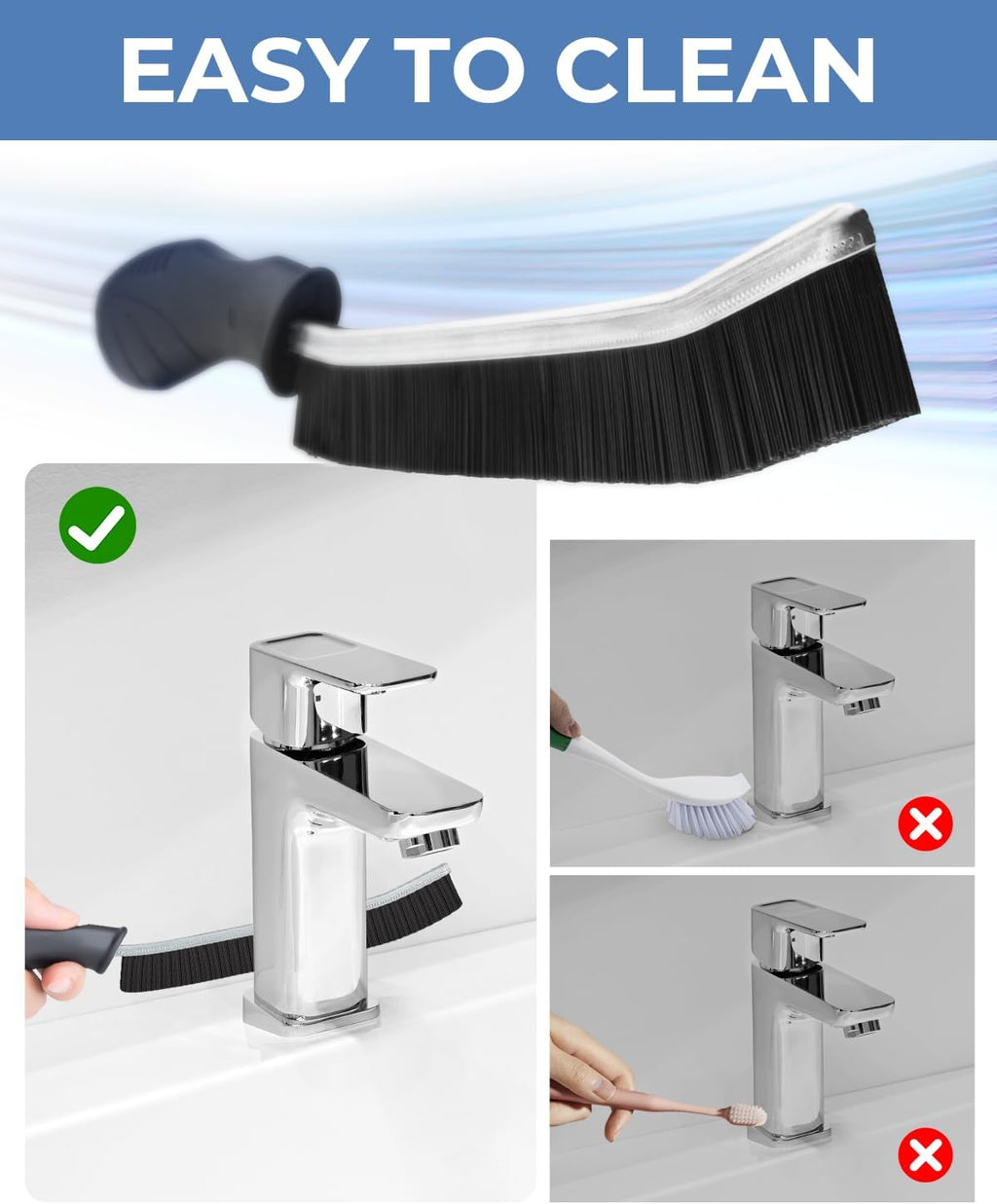 Crevice Cleaning Brush 6 Pack Hard Bristle Gap Cleaner Set Magic Brush Cleangor