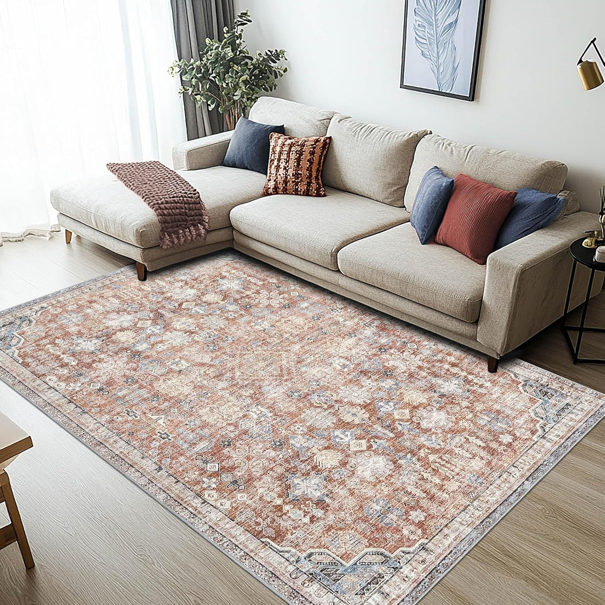 Washable Area Rug 150x210cm Vintage Traditional Multicolour Vernal