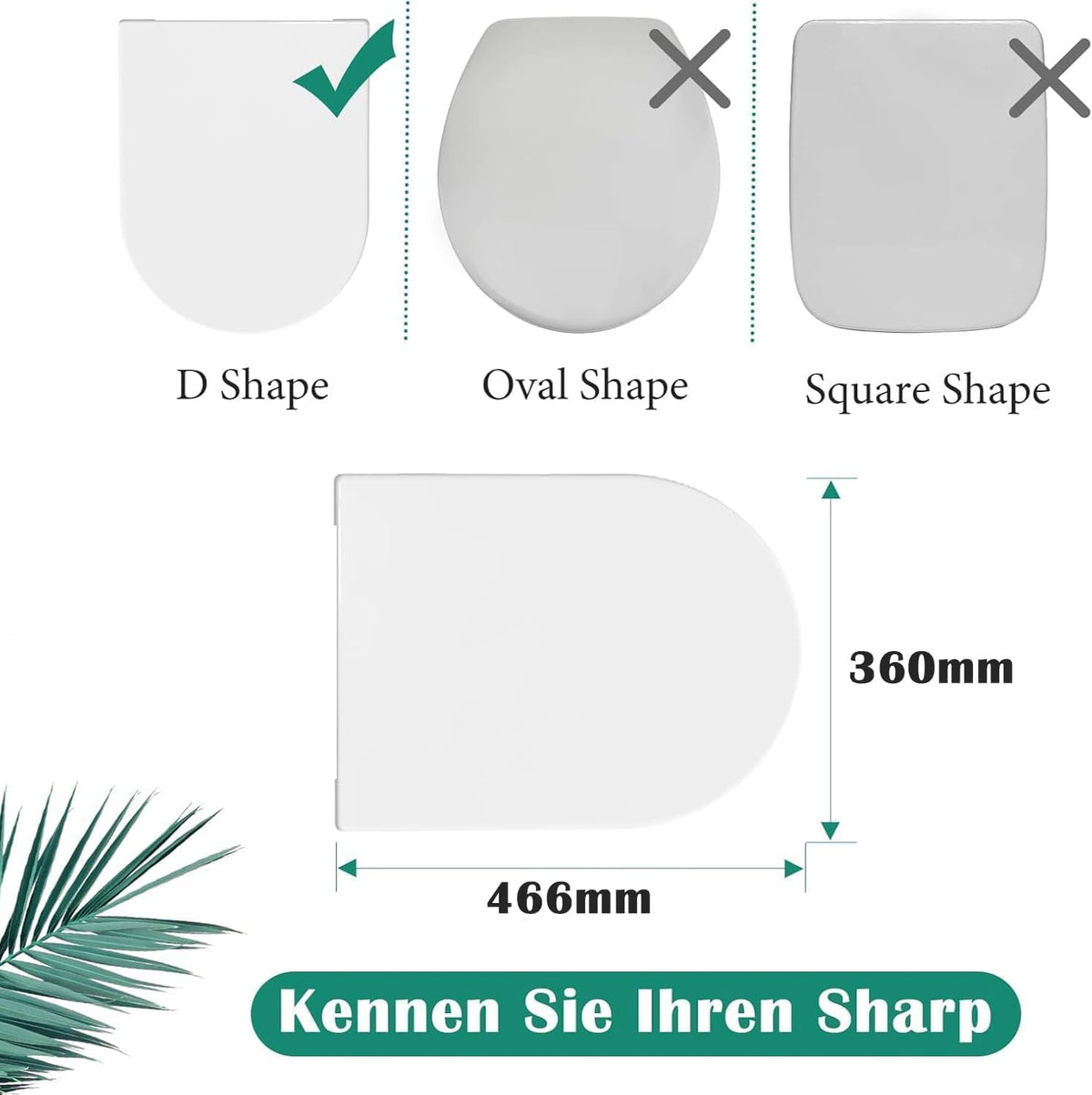 D Shape Toilet Seat Soft Close Quick Release Antibacterial White STOREMIC