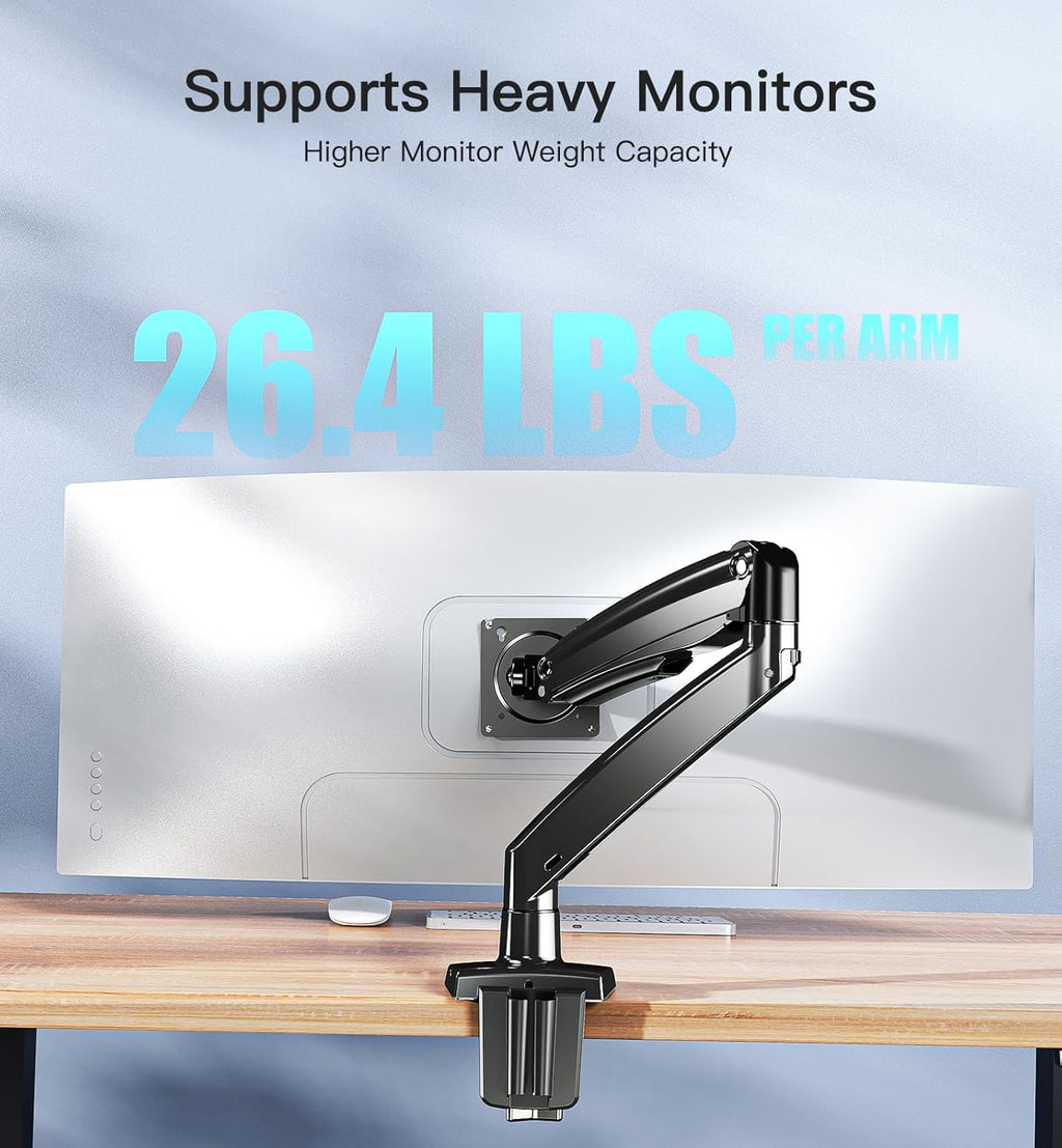 Monitor Arm Single Desk Mount 13-40 Inch with USB VESA 75/100 HUANUO