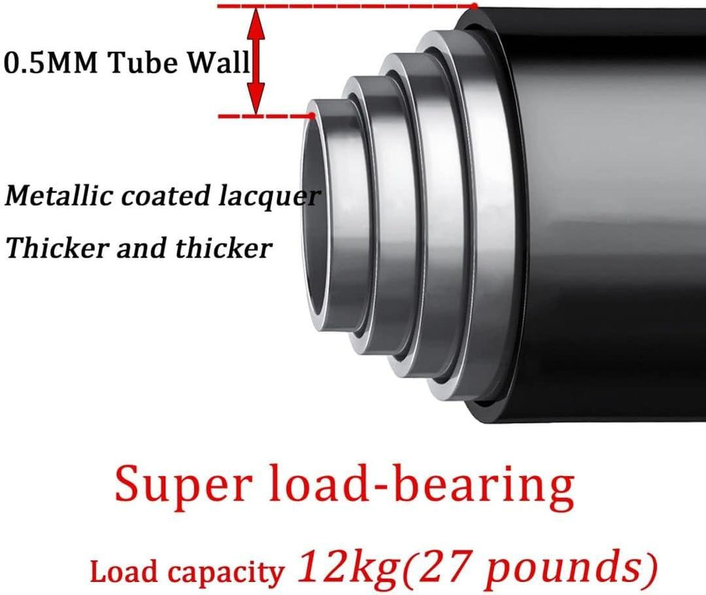 Tension Curtain Rod 70-120cm Black 2 Pack Spring Loaded Net Curtain Pole