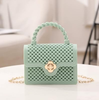 Mini Jelly Bag Fashion Candy Color Handbag with Chain Strap Pvc Shoulder Bags for Women Small Crossbody Bag