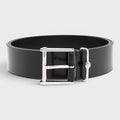 Logo Belt Calf Leather Black Silver