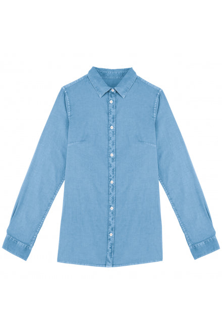 Organic Washed Long Sleeve Shirt: Ladies