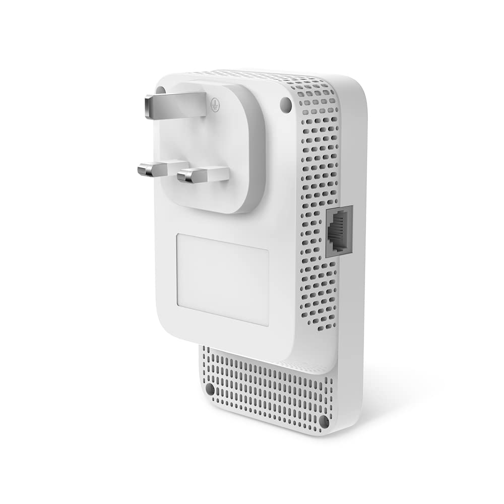 TP-Link TL-PA7017P KIT 1-Port Gigabit Passthrough Powerline Starter Kit, Data transfer speed Up To 1000 Mbps, Ideal for HD/3D/4K video streaming UK Plug (Renewed)