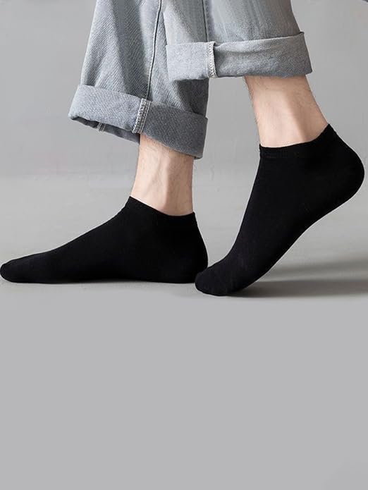 5 PCS Men's Breathable Socks, Lightweight Knit Casual Crew Socks US Size 6-10