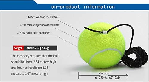 3 Pcs Tennis Trainer Ball, Training replacement Balls with String, Rebound Ball with Cord ideal for indoor and outdoor tennis practice with a bounce ball-durable