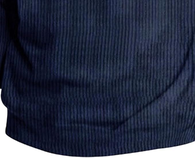 Retro Colorblock Knitted Ribbed Sweater, Neutral Tones,Men's Casual Warm Stand Collar Pullover Sweater for Fall Winter,Blue