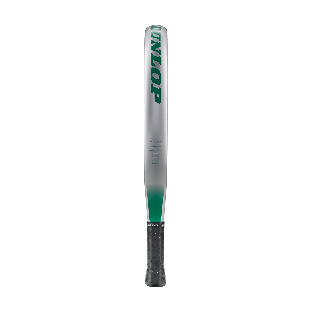 DUNLOP Padel Bat Megamax Silver/Black/Green – Round Shape Graphite Frame – Medium Balance Pro EVA Core – For Beginners