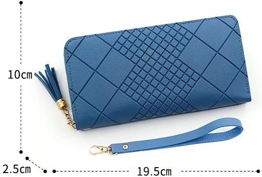 Womens Wallet Long Style Zipper Bag Multi-Card Space Handbags Card Wallets Fashion Storage Bag Wallet Gift for Women, Blue, 19.5 * 10 * 2.5cm, Retro