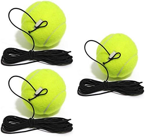 3 Pcs Tennis Trainer Ball, Training replacement Balls with String, Rebound Ball with Cord ideal for indoor and outdoor tennis practice with a bounce ball-durable
