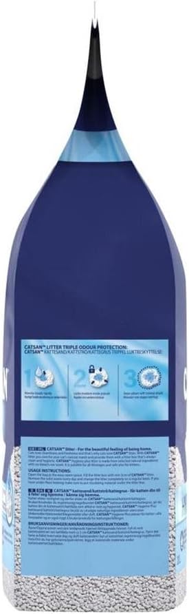 Catsan Hygiene Non-Clumping Cat Litter, 100 Percent Natural, Absorbent, 10 Litre, White