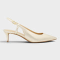 Doreen Flex Metallic Kitten Pump Pale Gold